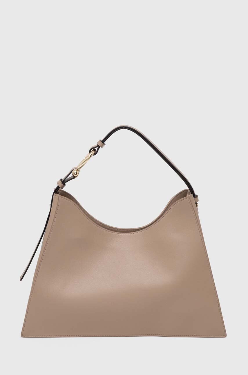 Furla poseta de piele culoarea bej