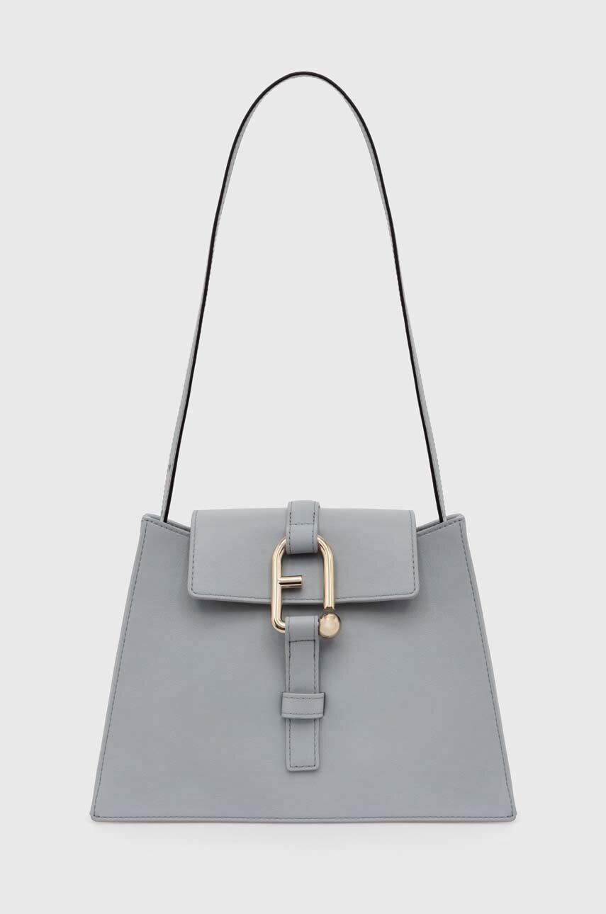

Кожена чанта Furla в синьо, Син