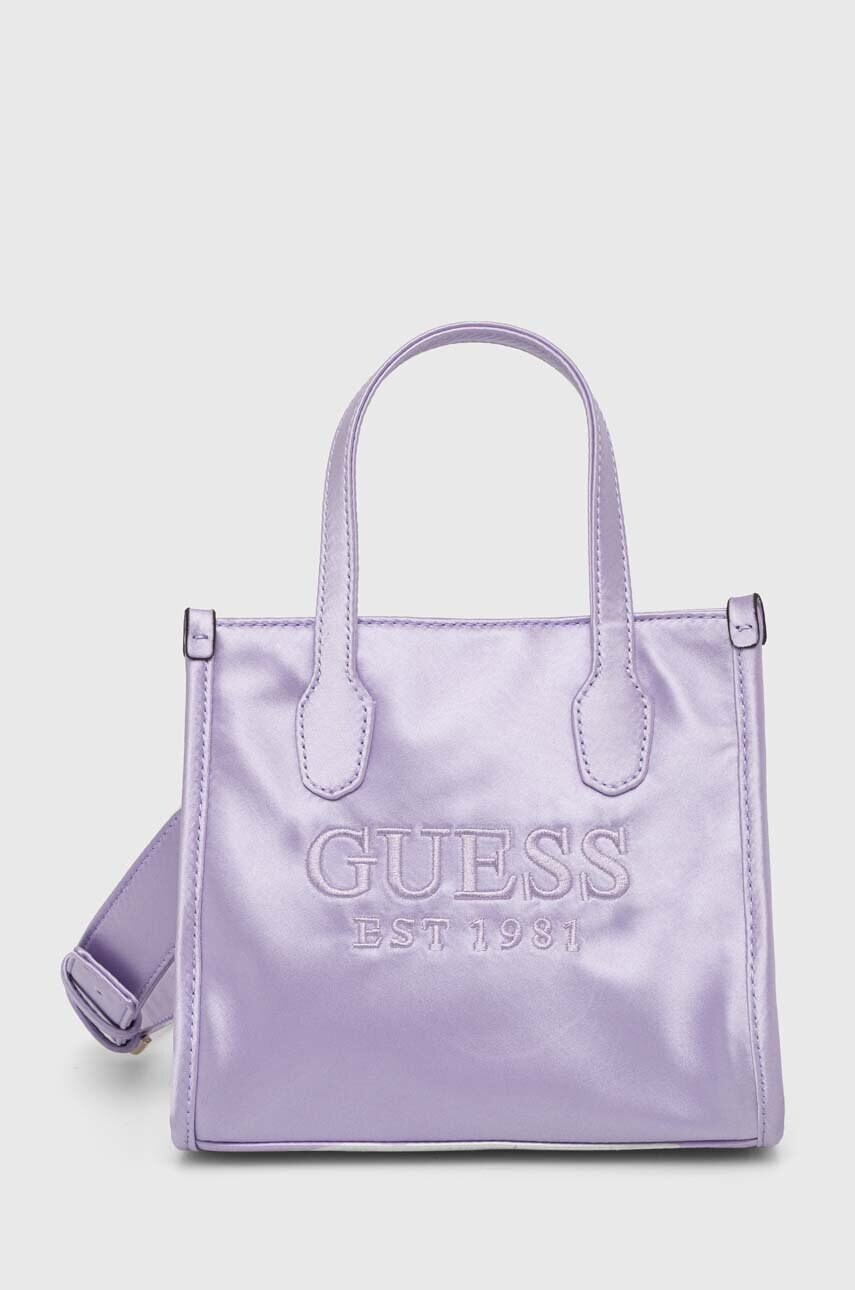Levně Kabelka Guess SILVANA fialová barva, HWST86 65770