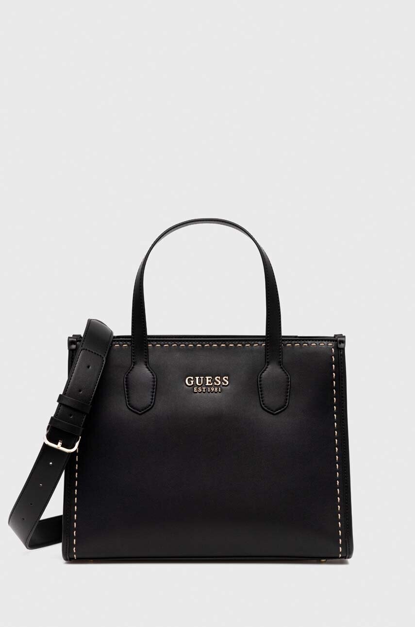 Levně Kabelka Guess SILVANA černá barva, HWVC86 65220