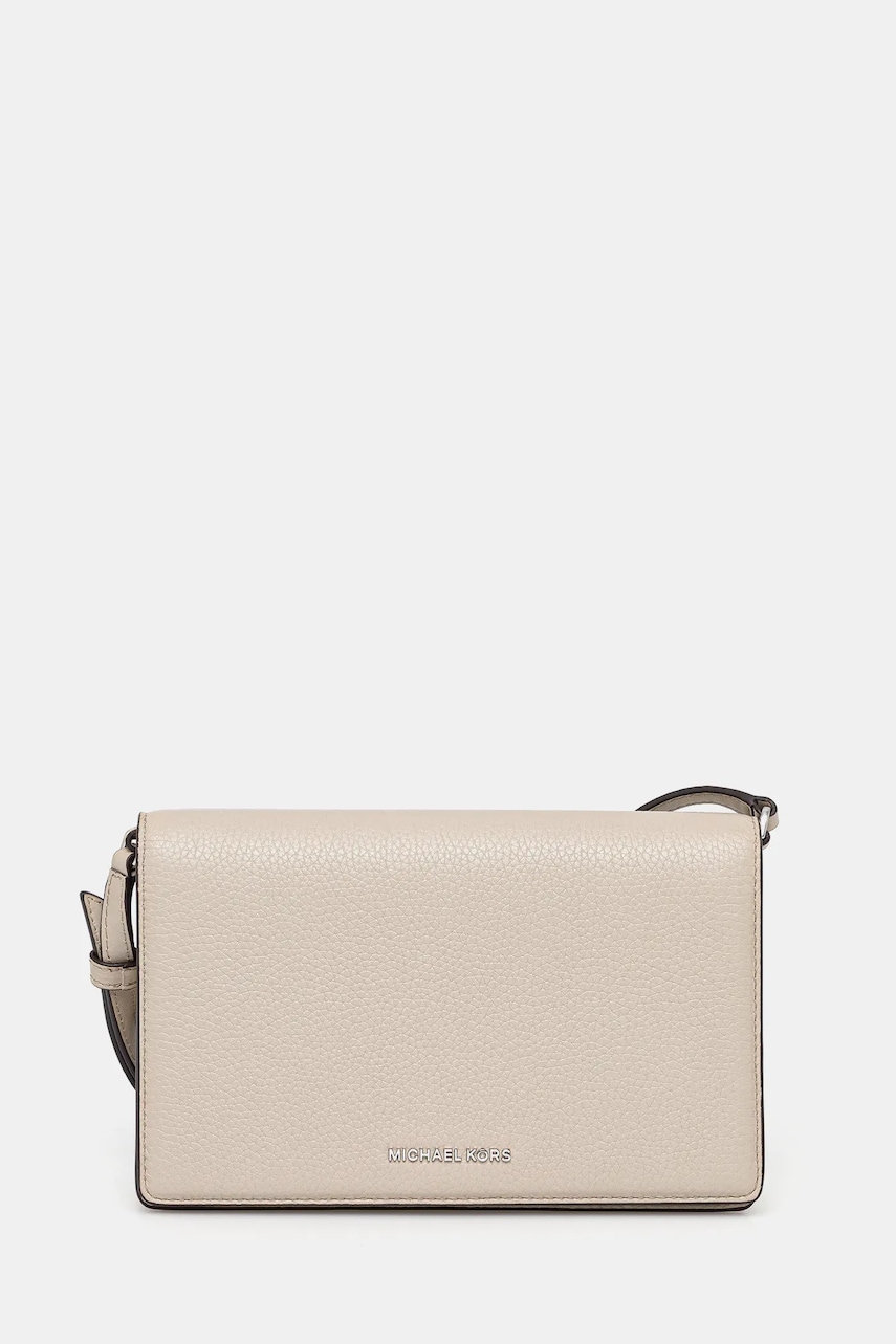 Levně Kožená kabelka MICHAEL Michael Kors bílá barva