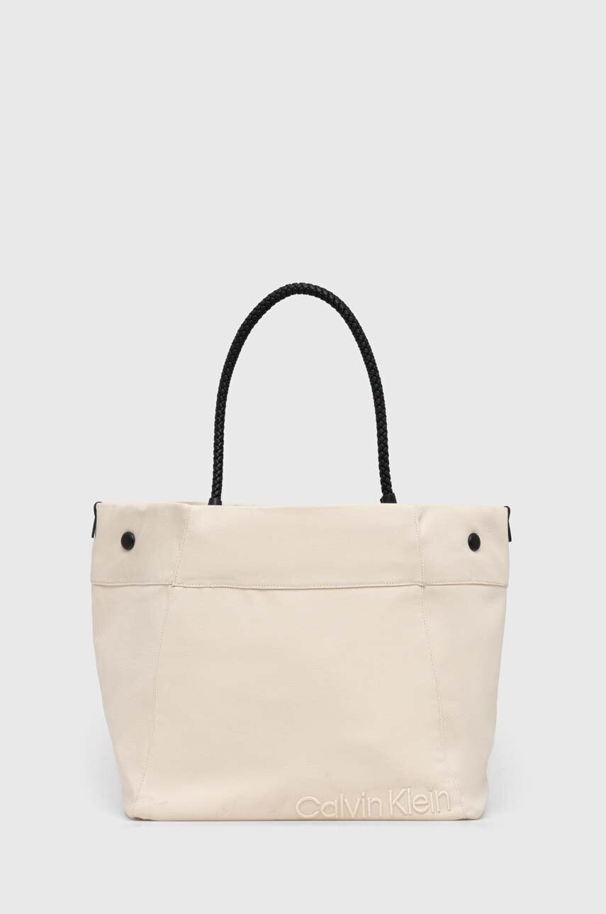 Levně Kabelka Calvin Klein béžová barva, K60K611647