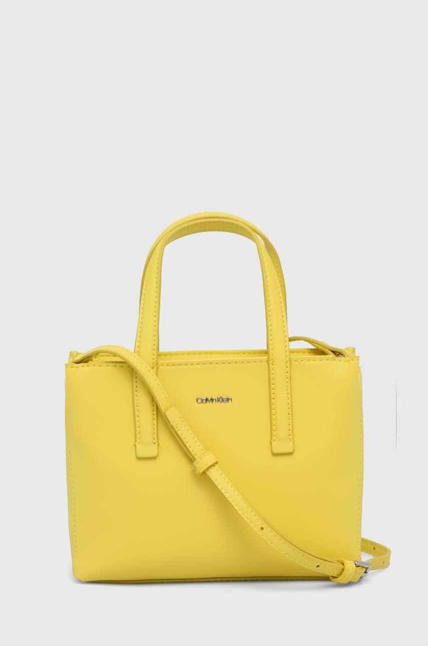 Kabelka Calvin Klein žlutá barva, K60K611675