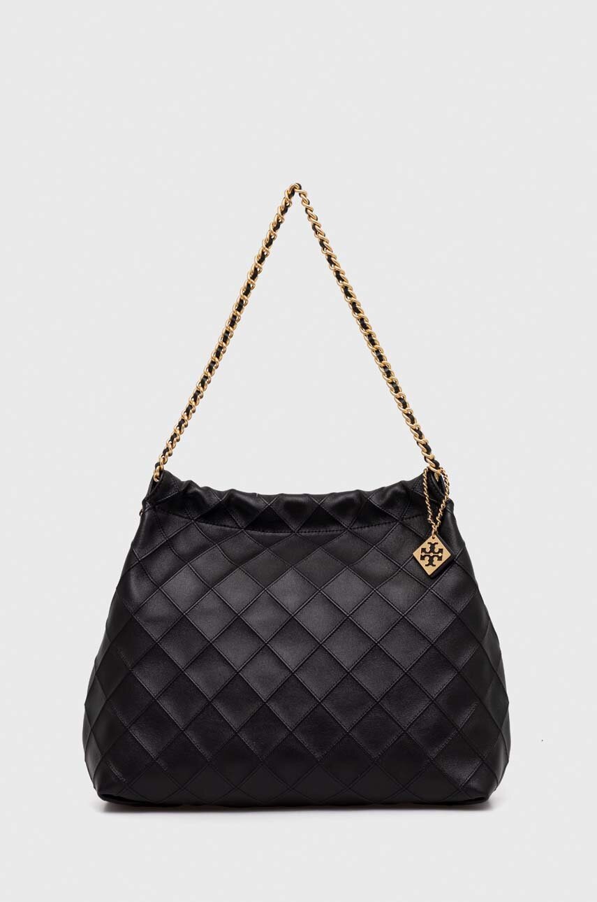 Tory Burch poseta de piele culoarea negru