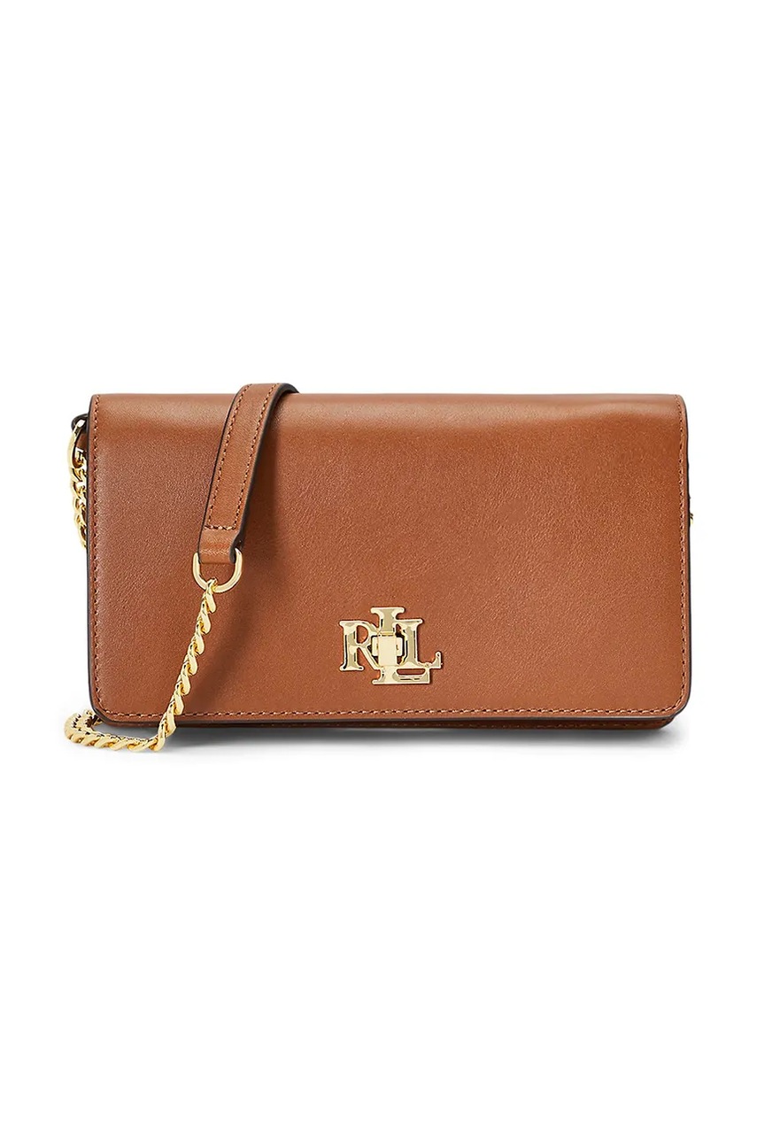 

Кожена чанта Lauren Ralph Lauren в кафяво, Кафяв