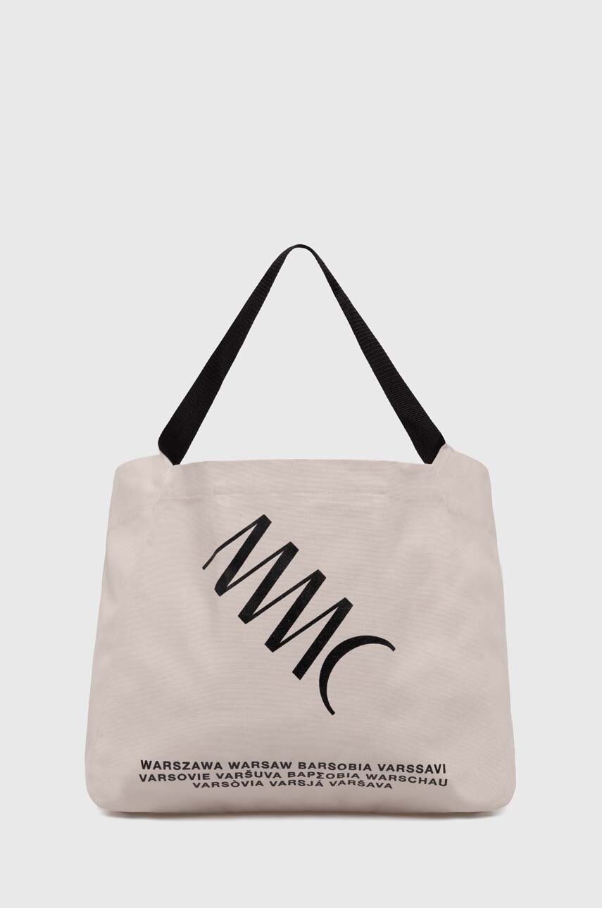 MMC STUDIO geanta de bumbac culoarea bej, LOGO.BAG