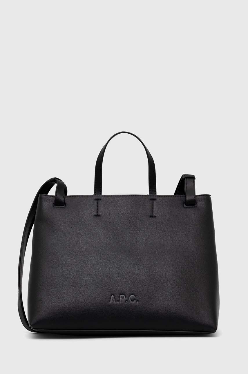 A.P.C. poșetă Cabas Market Small culoarea negru, PUABL.F61860.LZZ