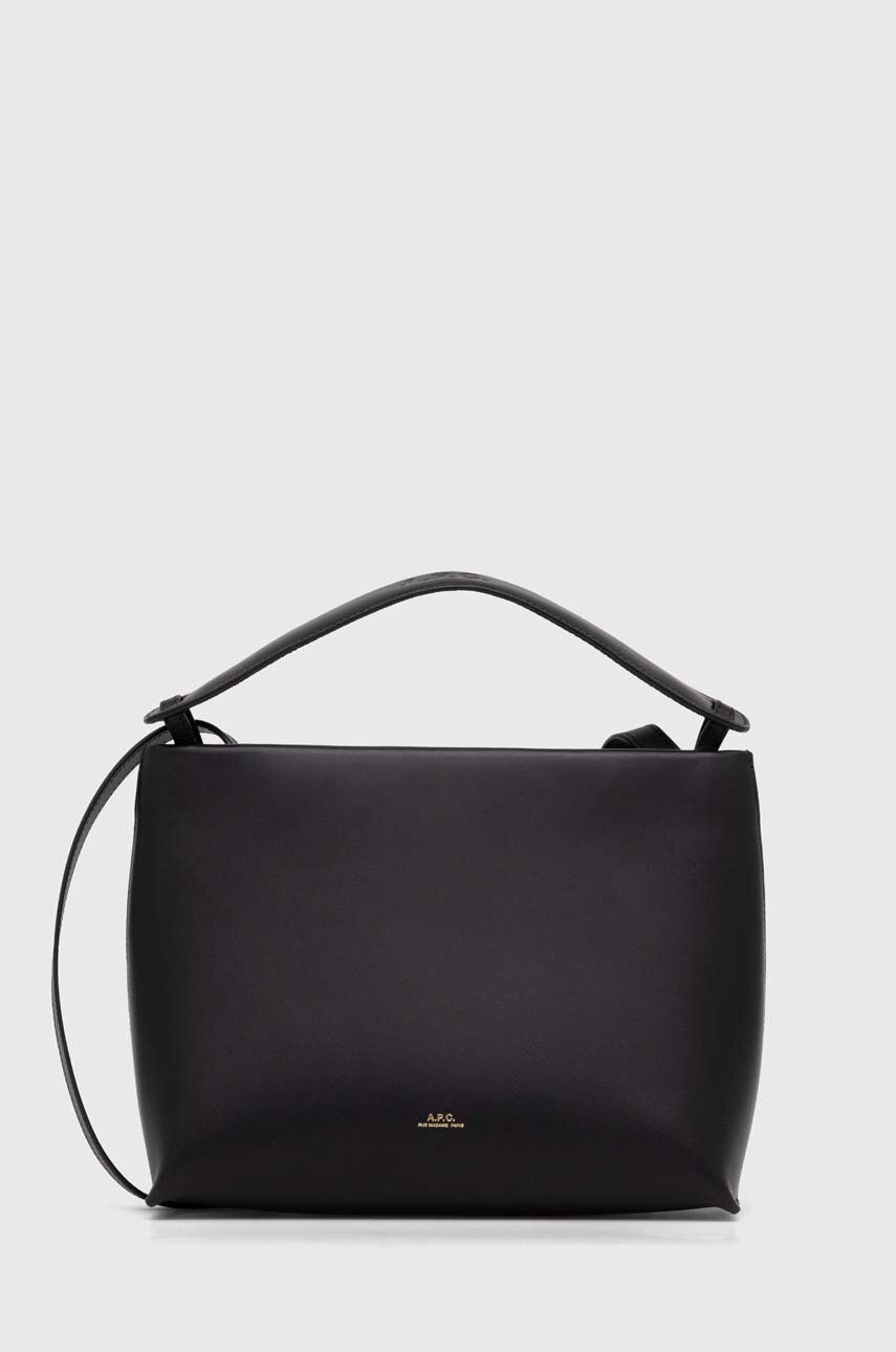 A.P.C. poșetă de piele Sac Ashley culoarea negru, PXAWV.F61739.LZZ