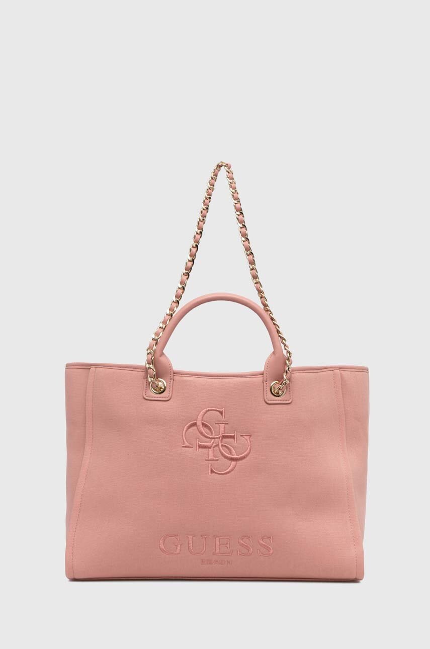 

Плажна чанта Guess CANVAS в розово E4GZ16 WFCE0, Розов