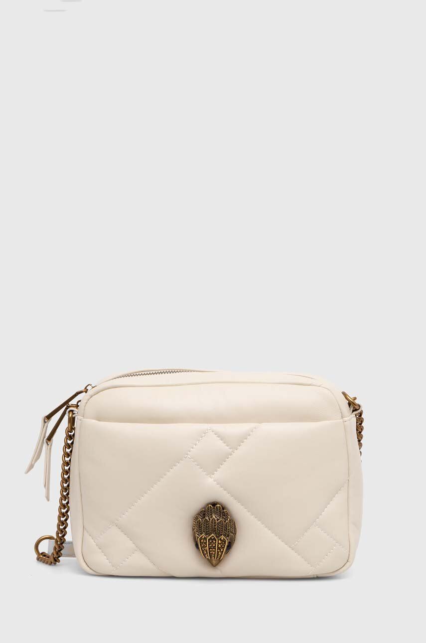 Δερμάτινη τσάντα Kurt Geiger London χρώμα: άσπρο
