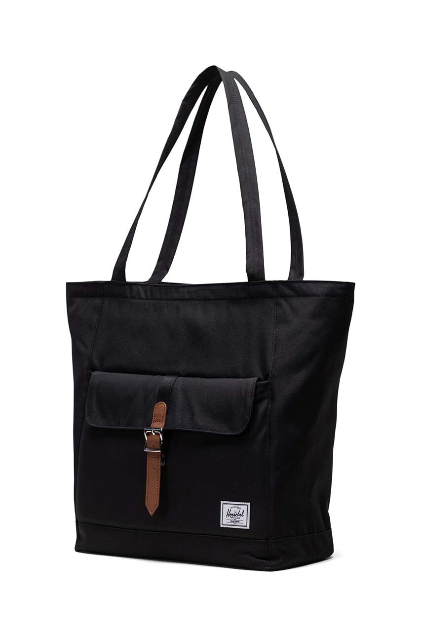 Τσάντα Herschel Retreat Tote χρώμα: μαύρο φωτογραφία