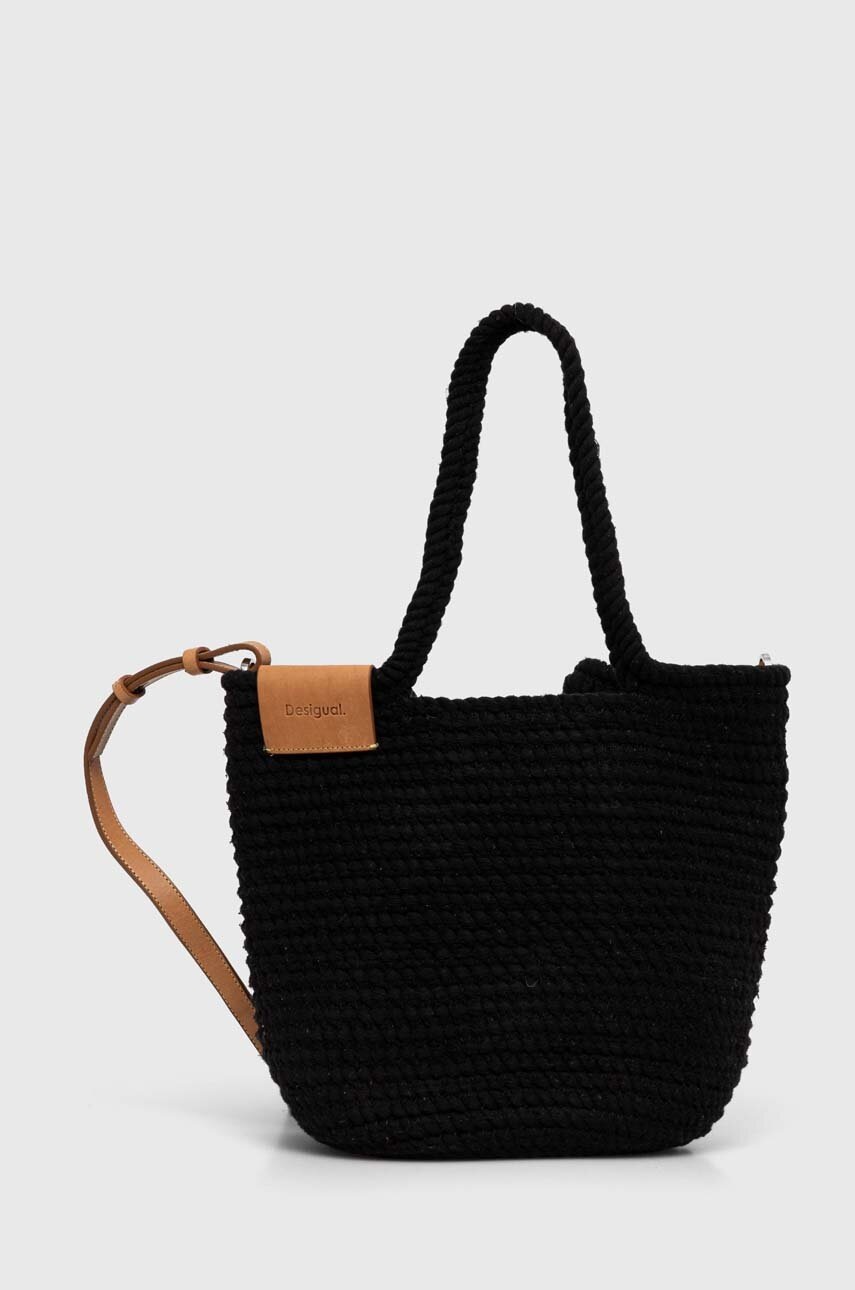

Чанта Desigual CESTAS TRENZADAS в черно 24SAXO05, Черен