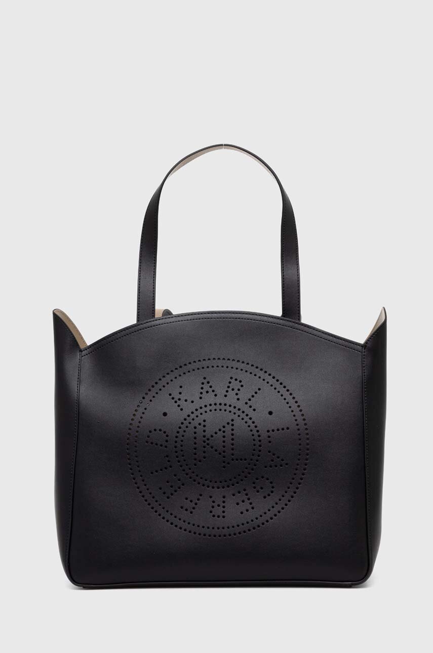 

Кожена чанта Karl Lagerfeld в черно, Черен