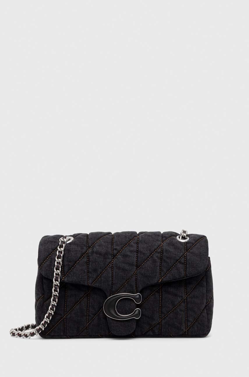 Coach geantă de blugi culoarea negru Coach geantă de blugi culoarea negru