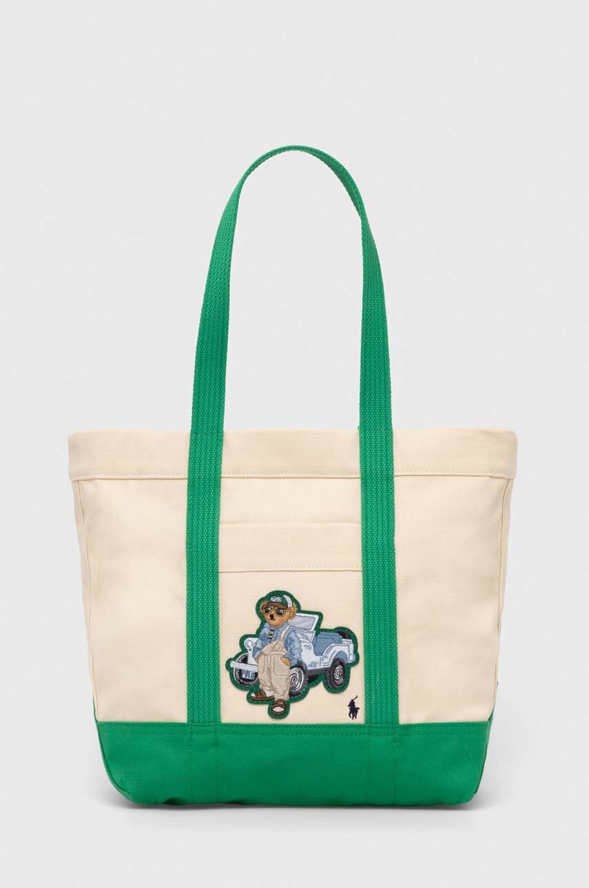 

Памучна чанта Polo Ralph Lauren в бежово 428937665, Бежов