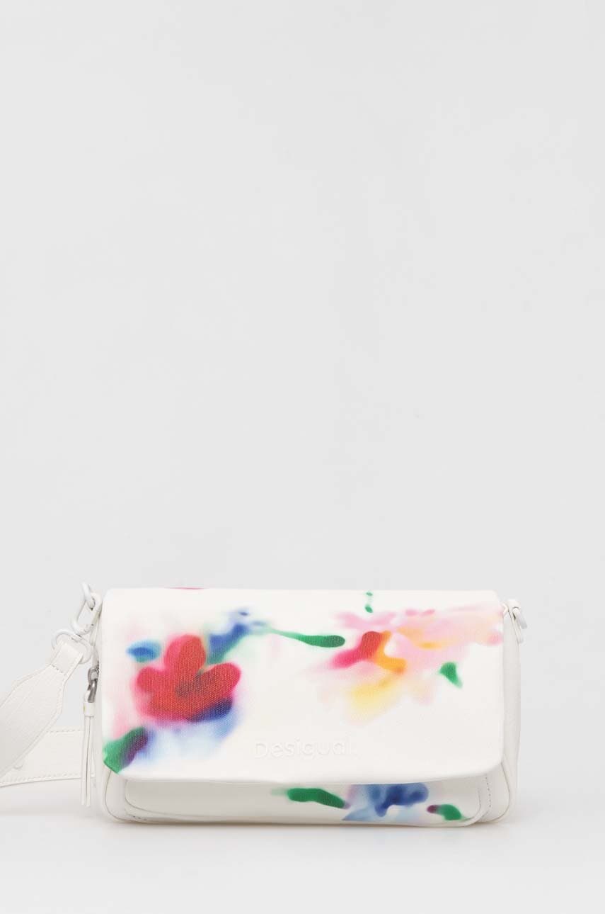 Desigual poseta LIQUIDFLOWER TROM culoarea alb, 24SAXP63 Desigual poseta LIQUIDFLOWER TROM culoarea alb, 24SAXP63