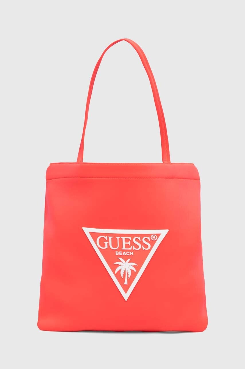 Levně Plážová taška Guess růžová barva