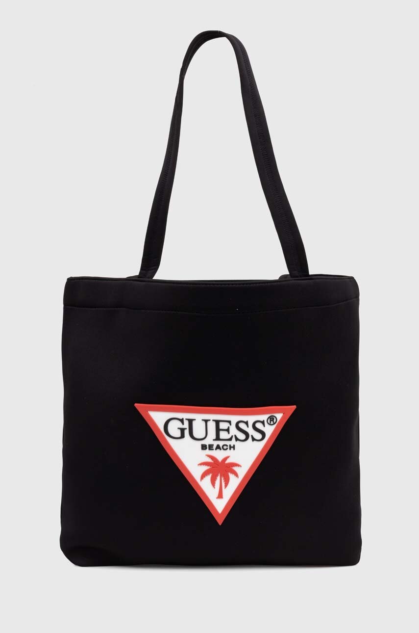 

Плажна чанта Guess в черно, Черен