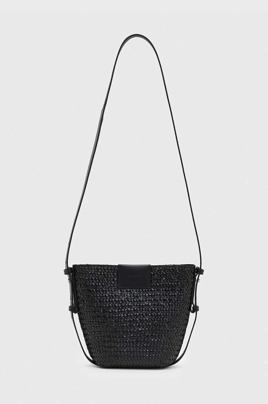 AllSaints poseta EBRO STRAW CROSSBODY culoarea negru, WB580Y