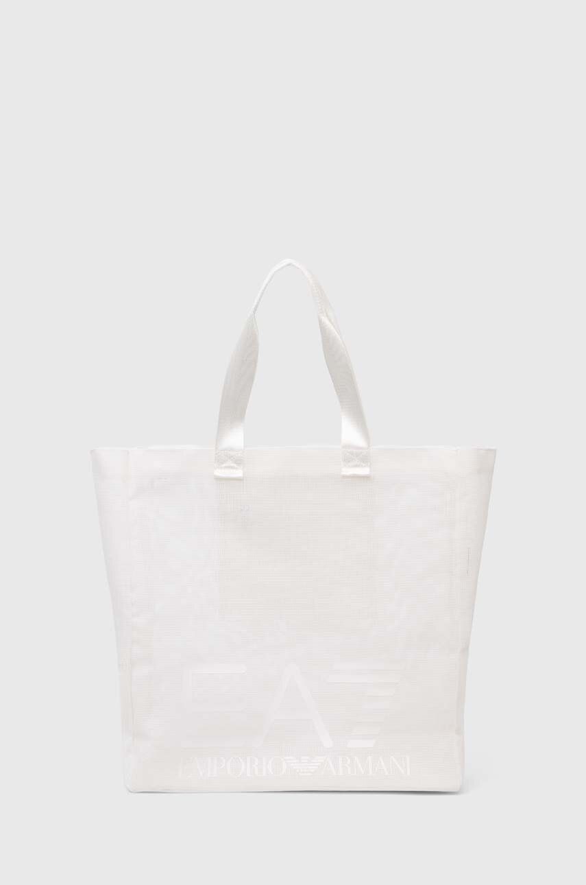 

Плажна чанта EA7 Emporio Armani в бяло, Бял