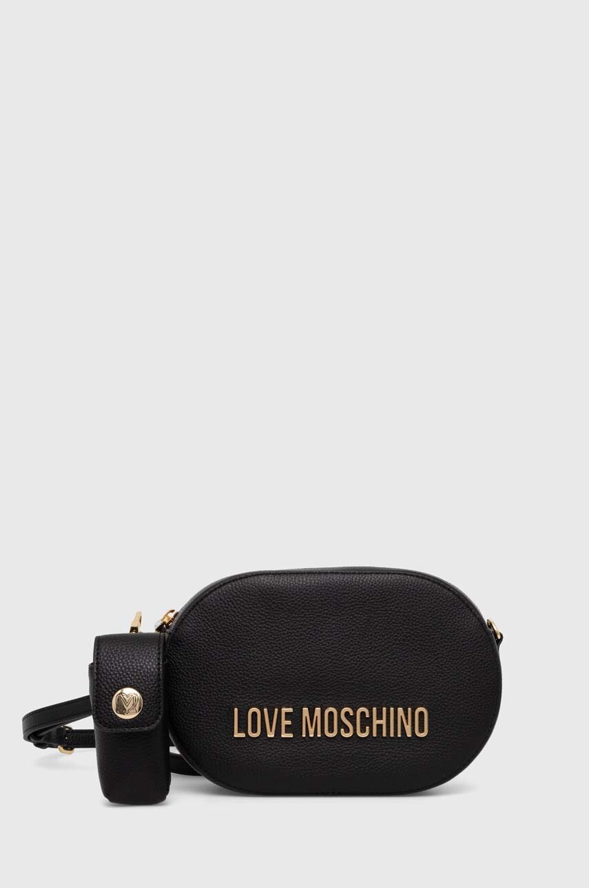 

Кожена чанта Love Moschino в черно JC4330PP0GK1000A, Черен