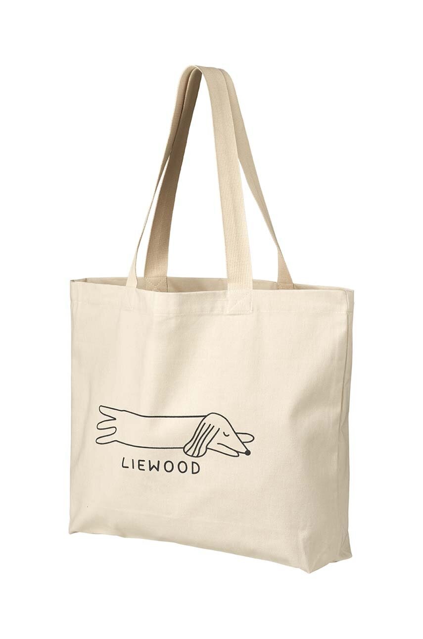 Бавовняна сумка Liewood Big Totebag колір бежевий