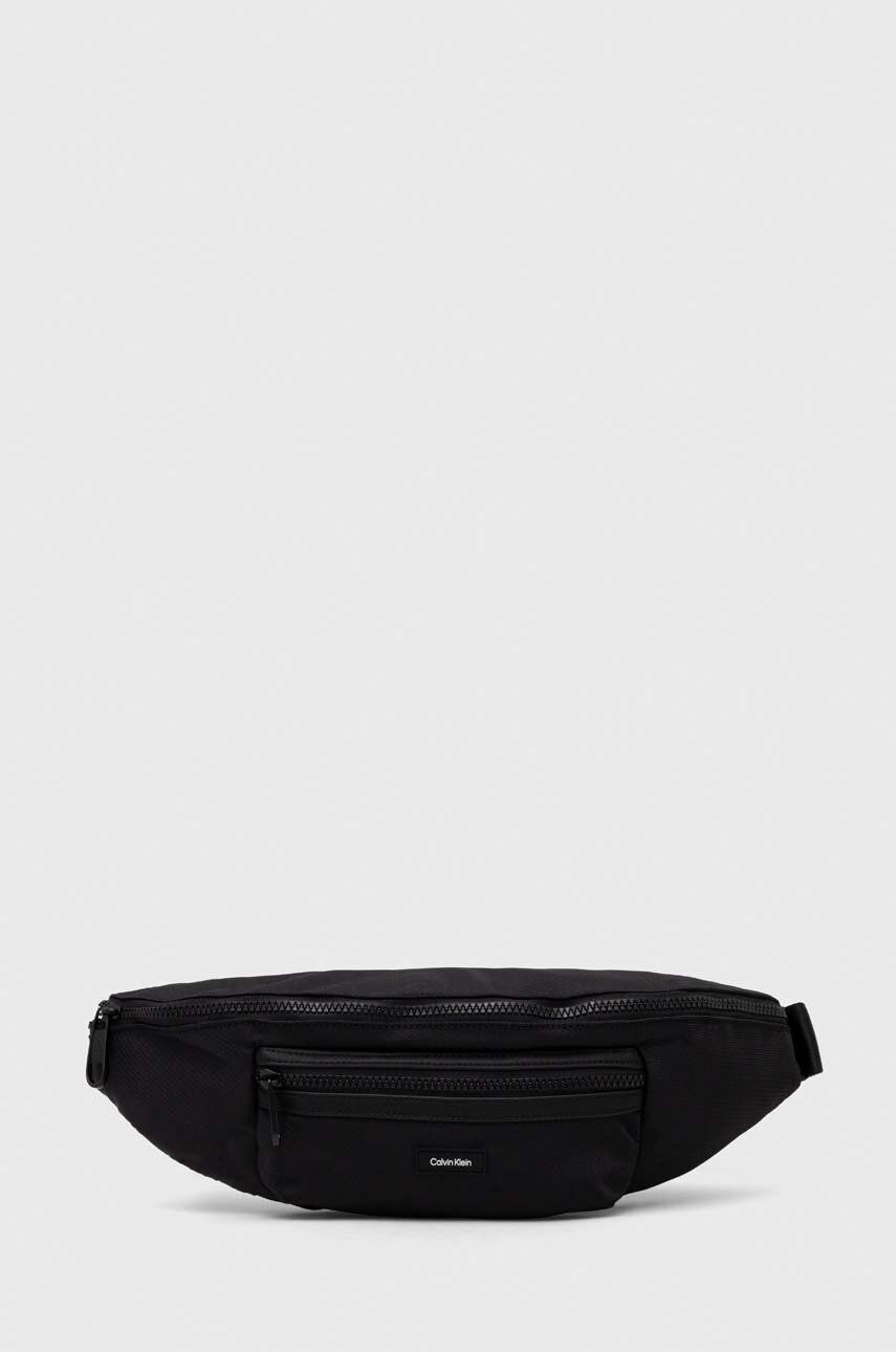 Levně Ledvinka Calvin Klein černá barva, K50K511368