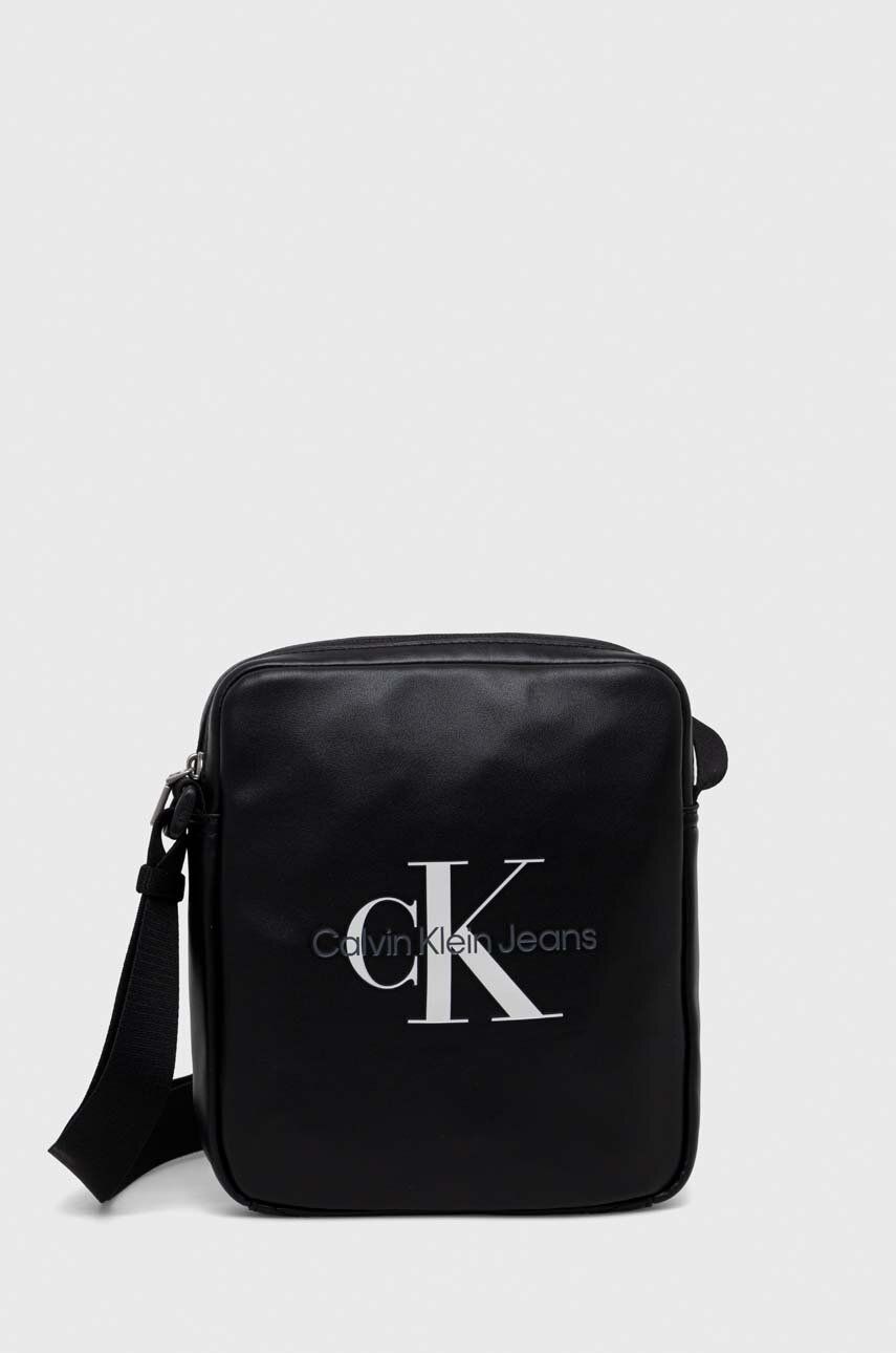 Levně Ledvinka Calvin Klein Jeans černá barva, K50K511523