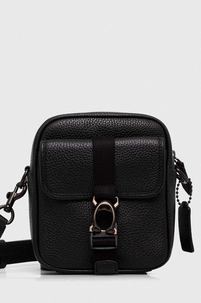 Levně Kožená taška Coach BECK pánská, černá barva, CJ736