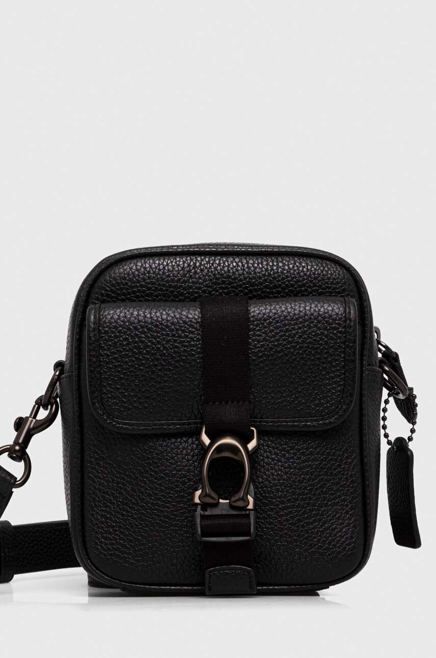 Coach borseta de piele barbati, culoarea negru