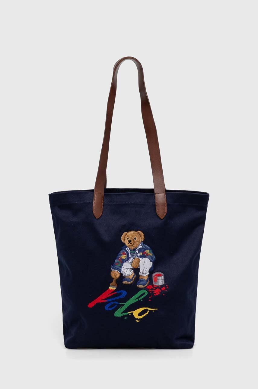 

Памучна чанта Polo Ralph Lauren в тъмносиньо, Тъмносин