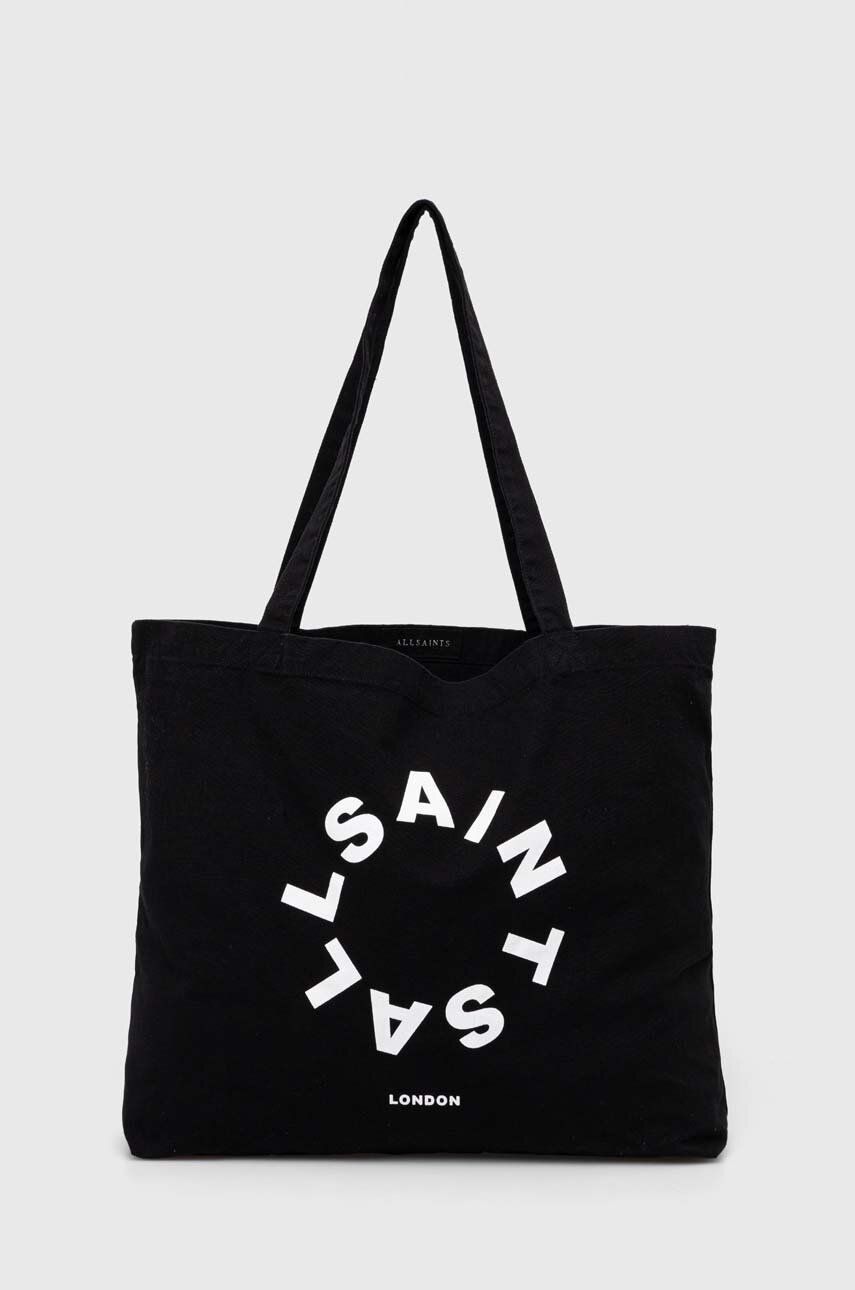 E-shop Bavlněná taška AllSaints Tierra černá barva
