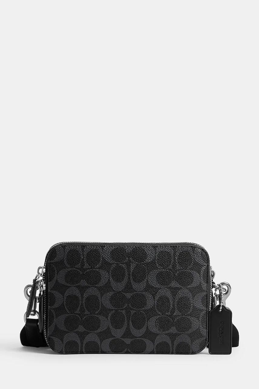 Coach borseta de piele culoarea gri