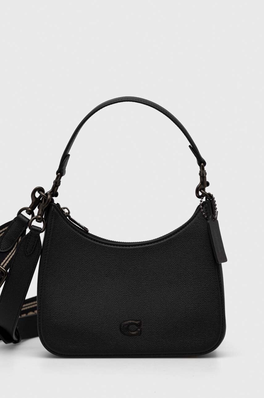 

Кожаная сумка Coach цвет чёрный