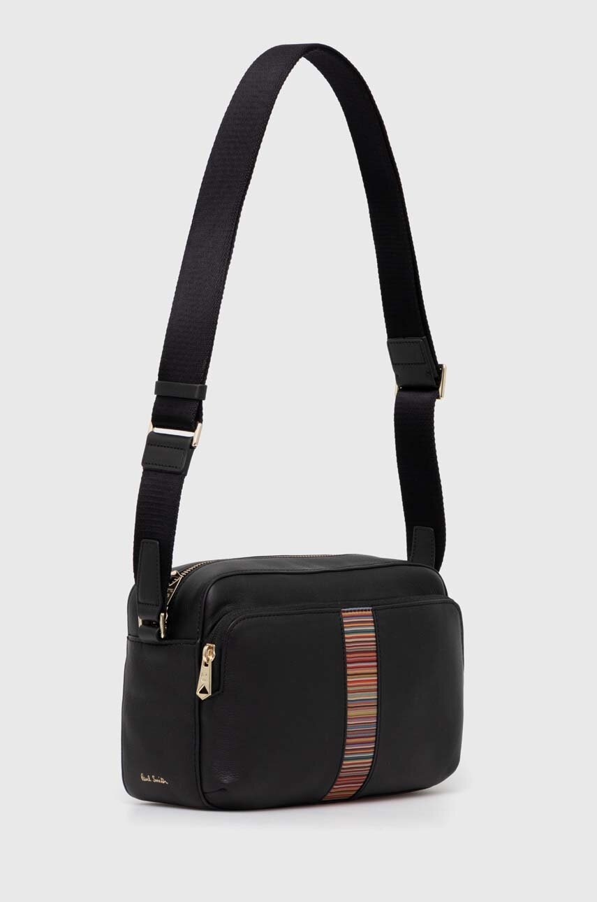 Δερμάτινη τσάντα Paul Smith χρώμα: μαύρο, M1A-6796-BMULTI φωτογραφία
