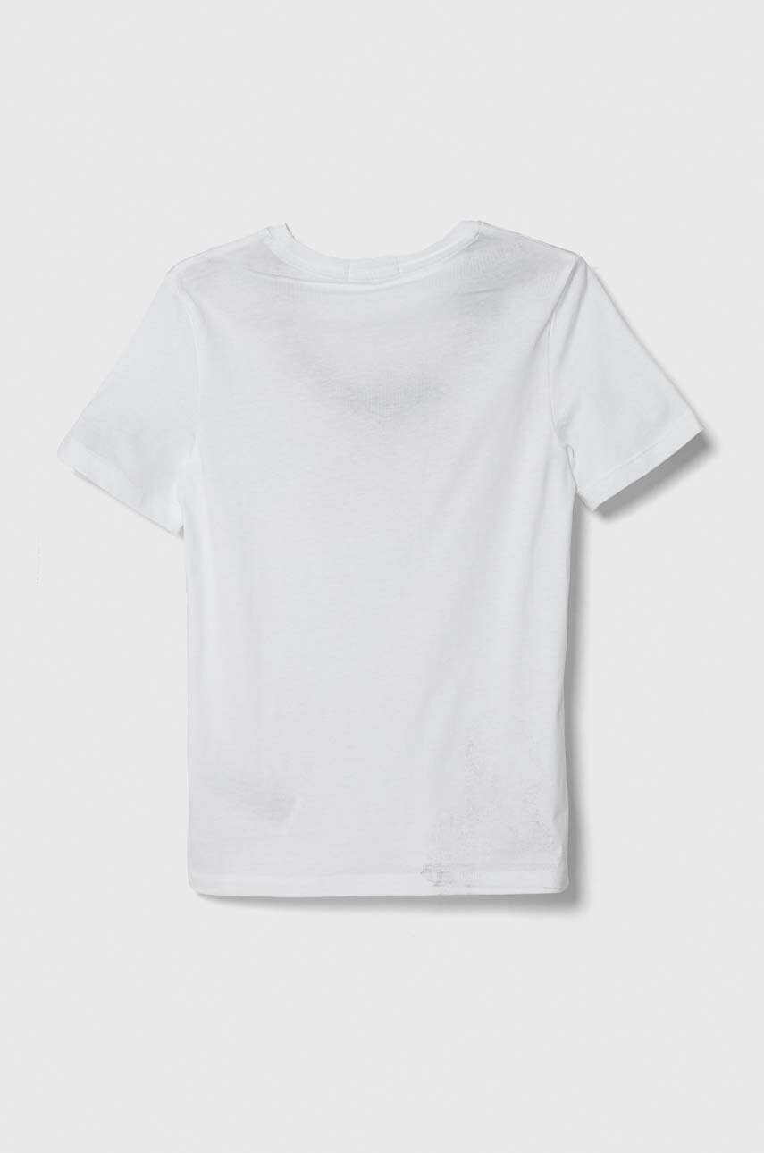 Детская хлопковая футболка Calvin Klein Jeans цвет белый с принтом