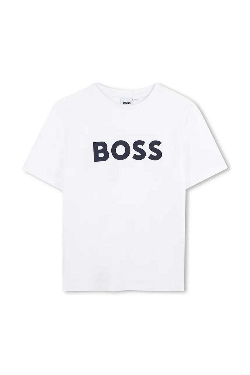 BOSS tricou de bumbac pentru copii culoarea negru, cu imprimeu, J25P24