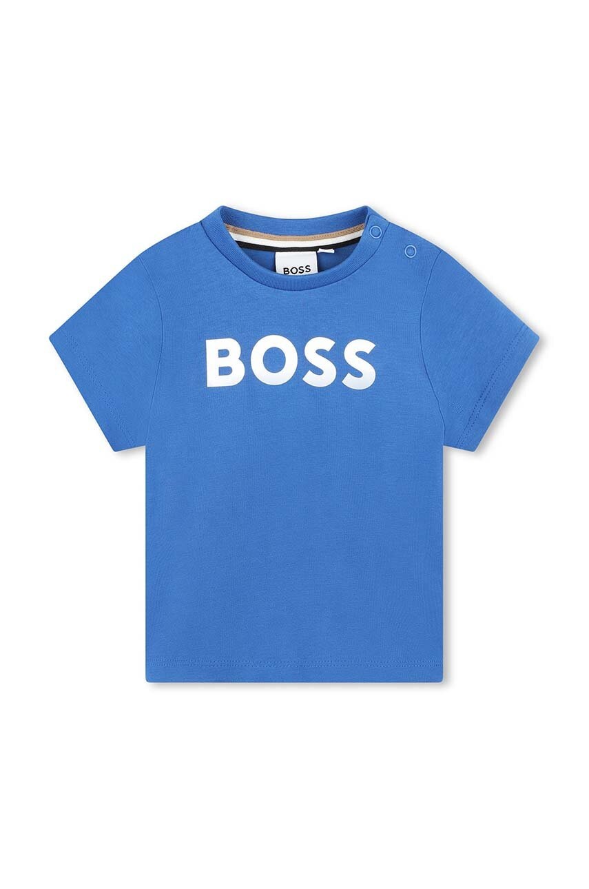 Бавовняна футболка для немовлят BOSS з принтом