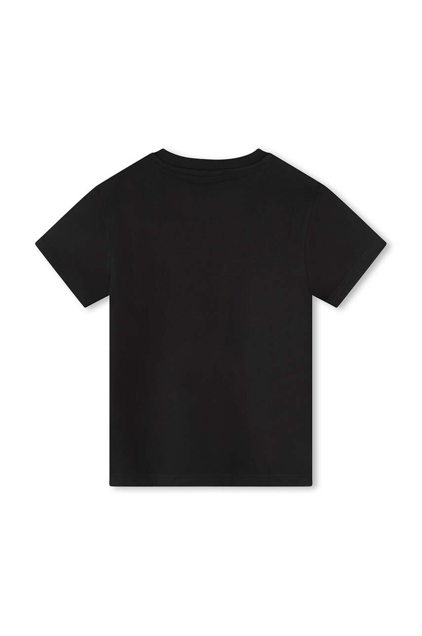 Детская хлопковая футболка HUGO цвет чёрный с принтом