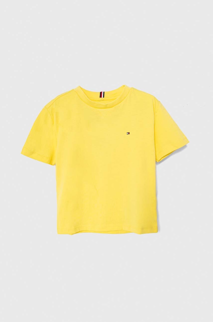 

Детская хлопковая футболка Tommy Hilfiger цвет жёлтый однотонный