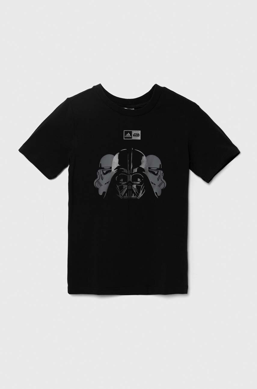 

Детска тениска adidas x Star Wars в черно с принт, Черен