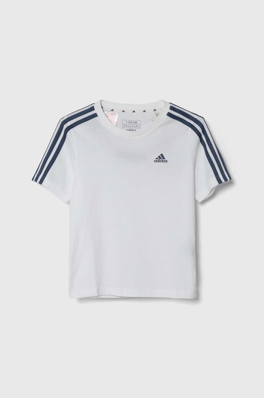 adidas tricou de bumbac pentru copii culoarea alb, cu imprimeu