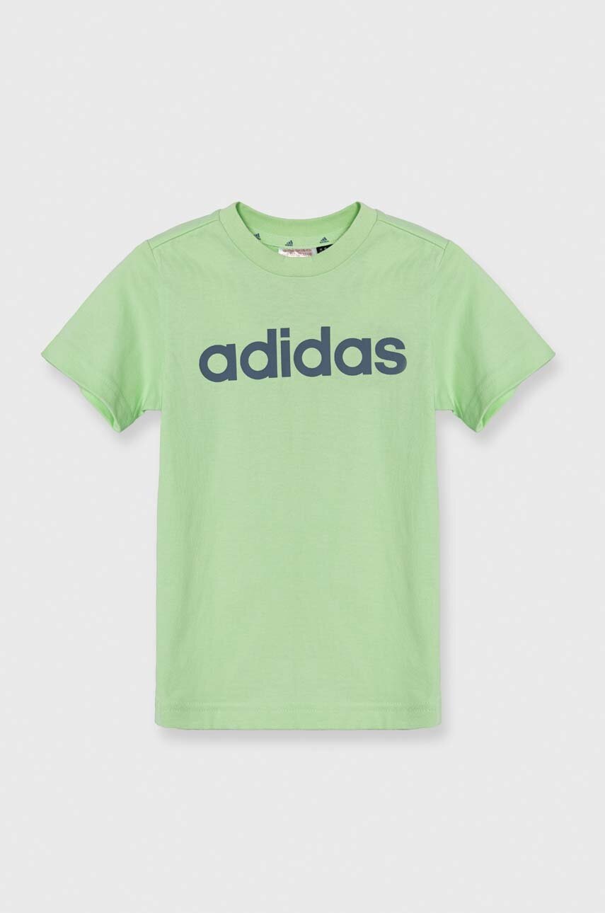adidas tricou de bumbac pentru copii culoarea verde, cu imprimeu