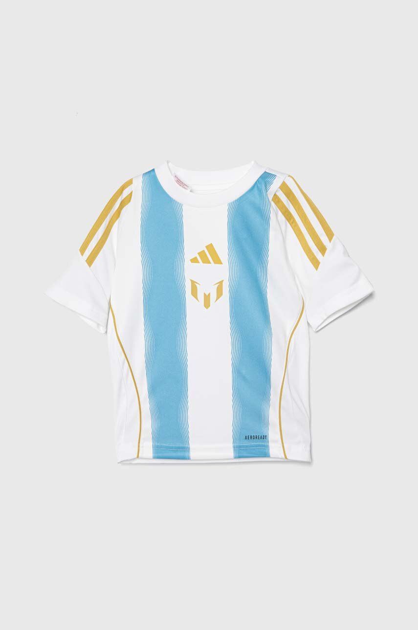 adidas Performance tricou copii MESSI TR JSY Y culoarea alb, modelator