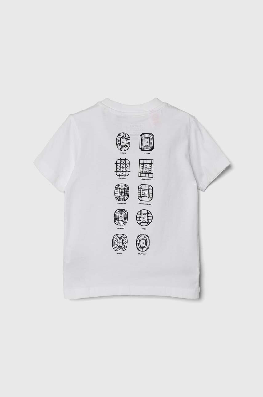 Детская хлопковая футболка adidas Performance цвет белый с принтом Детская хлопковая футболка adidas Performance цвет белый с принтом