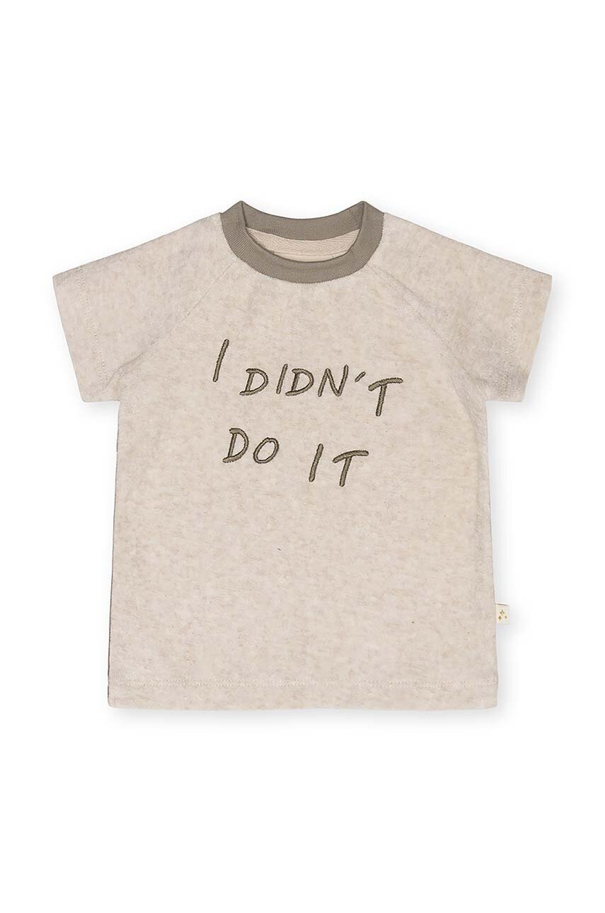 Детская хлопковая футболка That's mine Sylvester цвет бежевый с аппликацией Детская хлопковая футболка That's mine Sylvester цвет бежевый с аппликацией