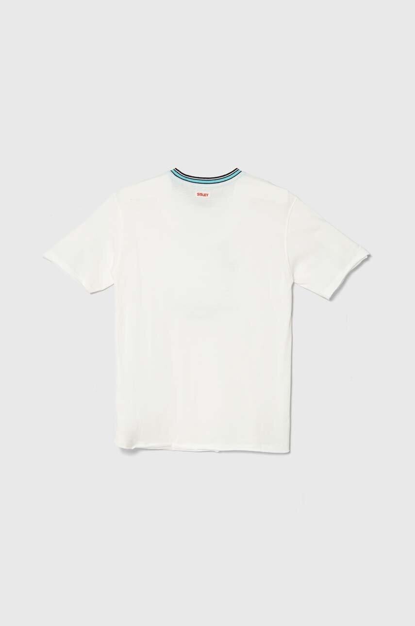 Детская хлопковая футболка Sisley цвет белый с аппликацией в Ровном Детская хлопковая футболка Sisley цвет белый с аппликацией в Ровном