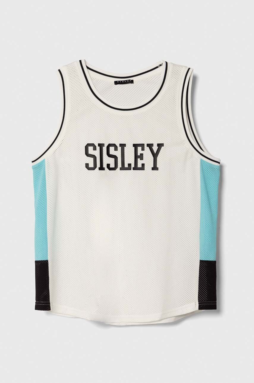 Sisley tricou copii culoarea alb, modelator