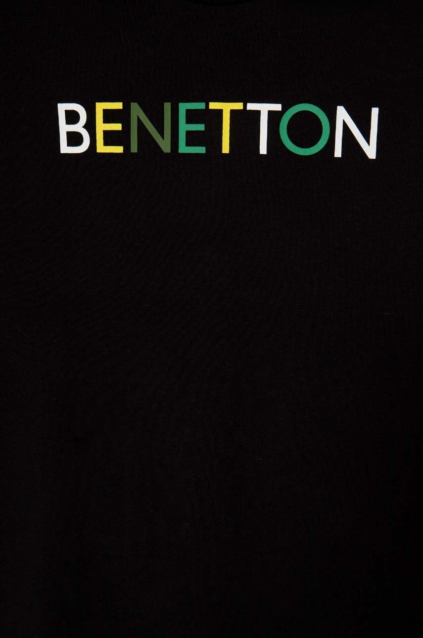United Colors Of Benetton Tricou De Bumbac Pentru Copii Culoarea Negru, Cu Imprimeu