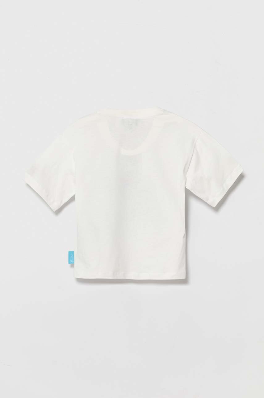 Детская хлопковая футболка Emporio Armani The Smurfs цвет белый с принтом